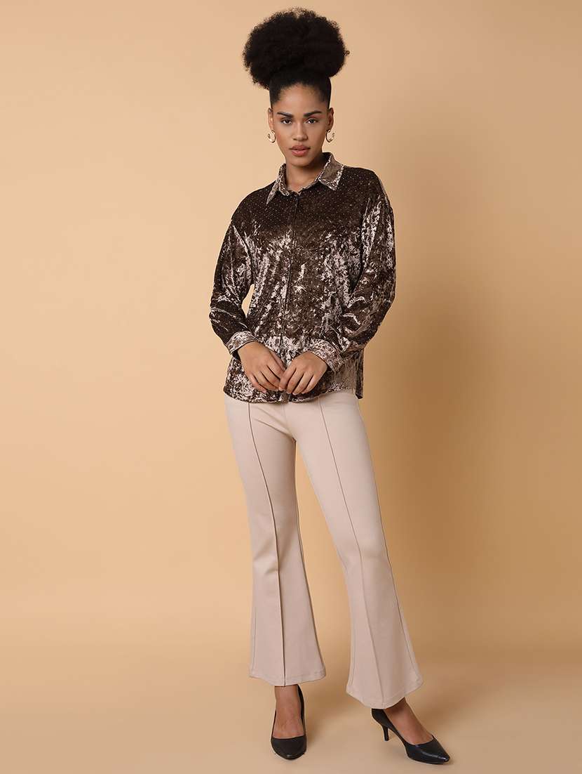 women solid long sleeves shirt - 21463504 - Standard Image - 5