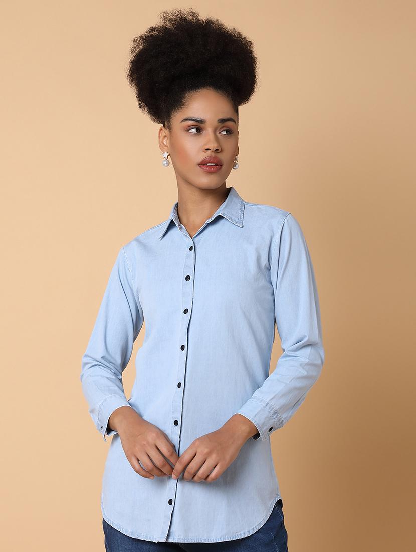 women solid long sleeves shirt - 21463508 - Zoom Image - 0