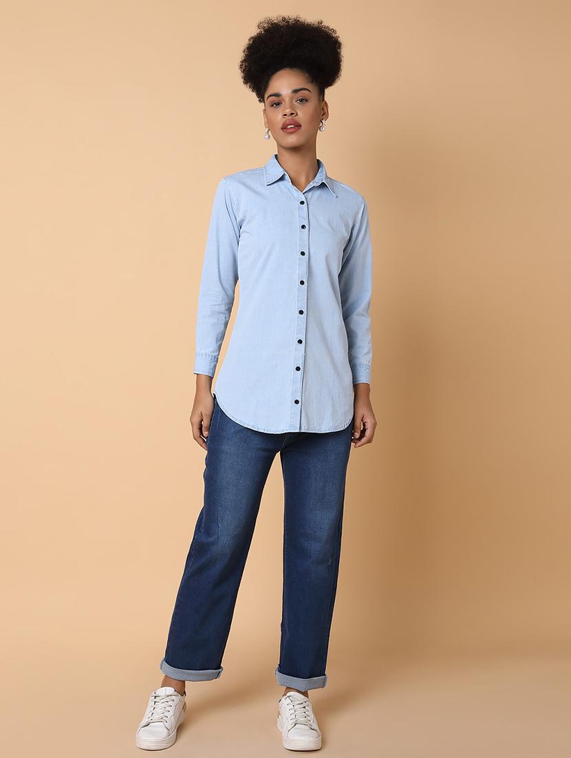 women solid long sleeves shirt - 21463508 - Standard Image - 5