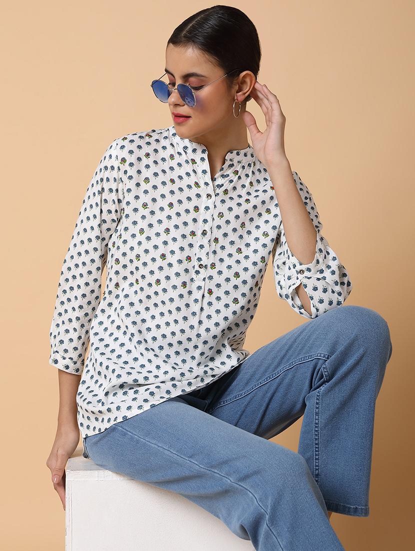 women white floral printed straight kurti - 21463518 - Standard Image - 3