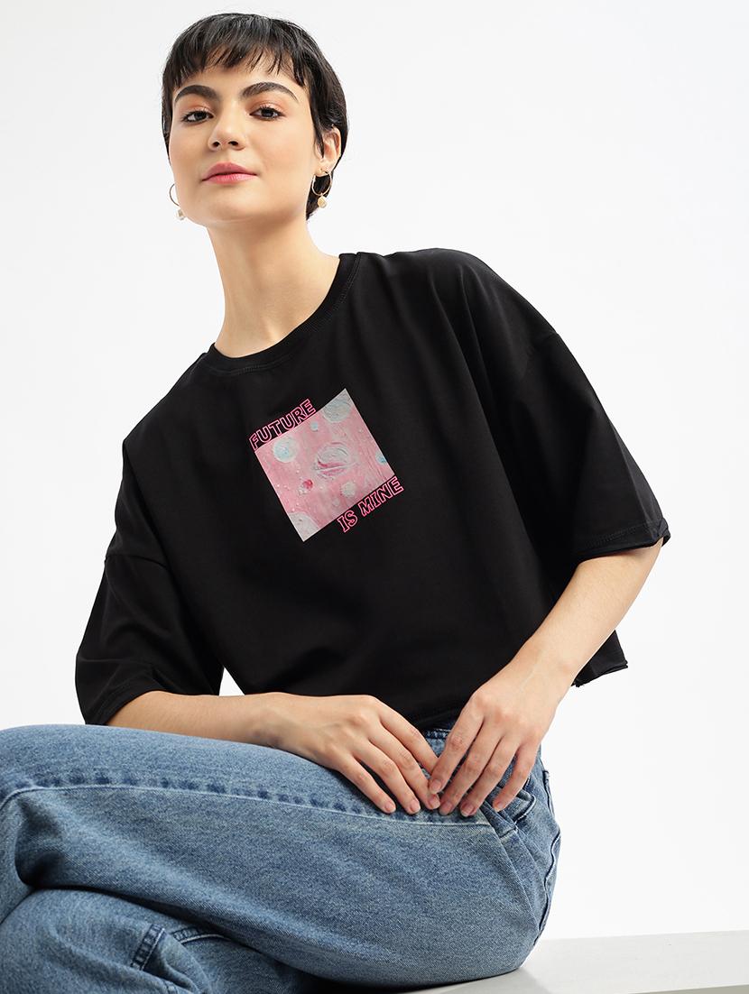 women printed boxy t-shirt - 21463544 - Standard Image - 3