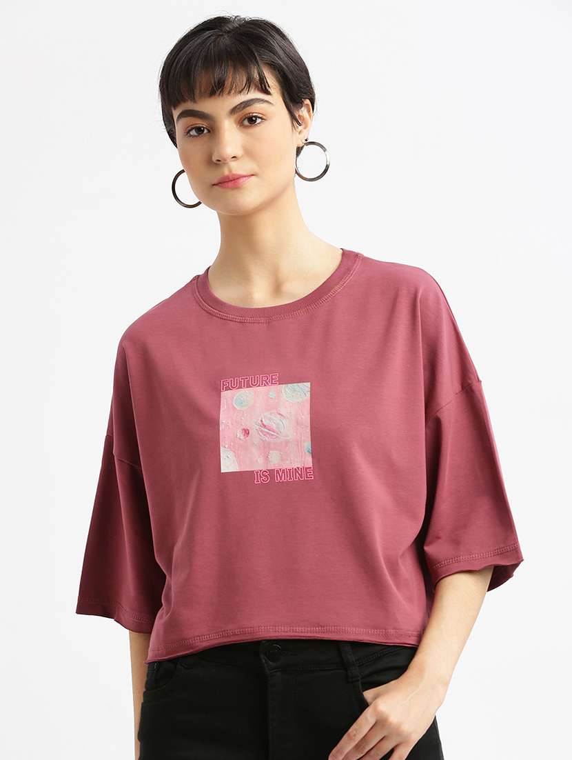 women printed boxy t-shirt - 21463547 -  Zoom Image - 0