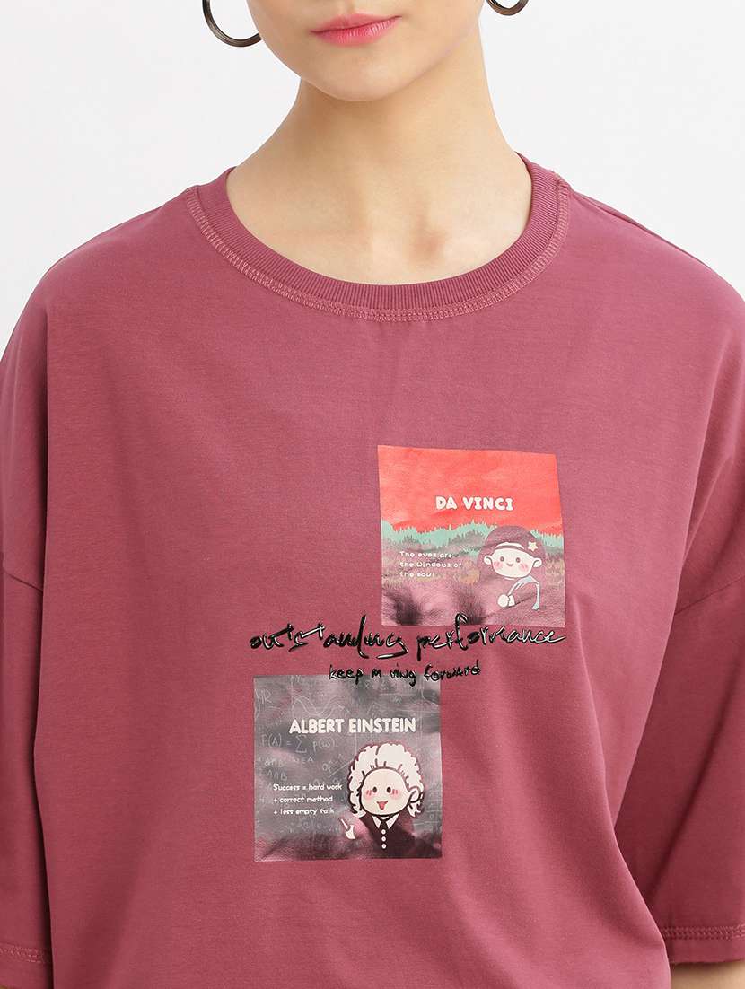 women printed boxy t-shirt - 21463556 - Standard Image - 5