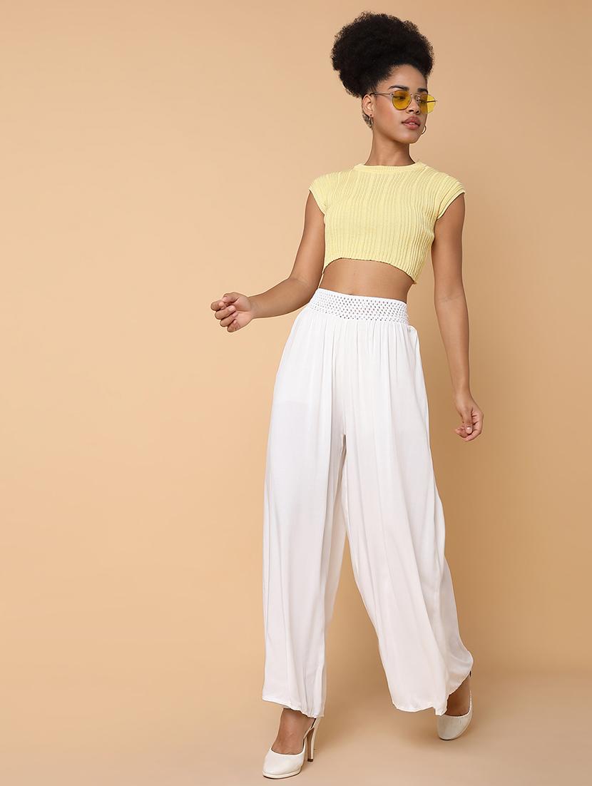 white cotton trousers - 21463595 - Standard Image - 3