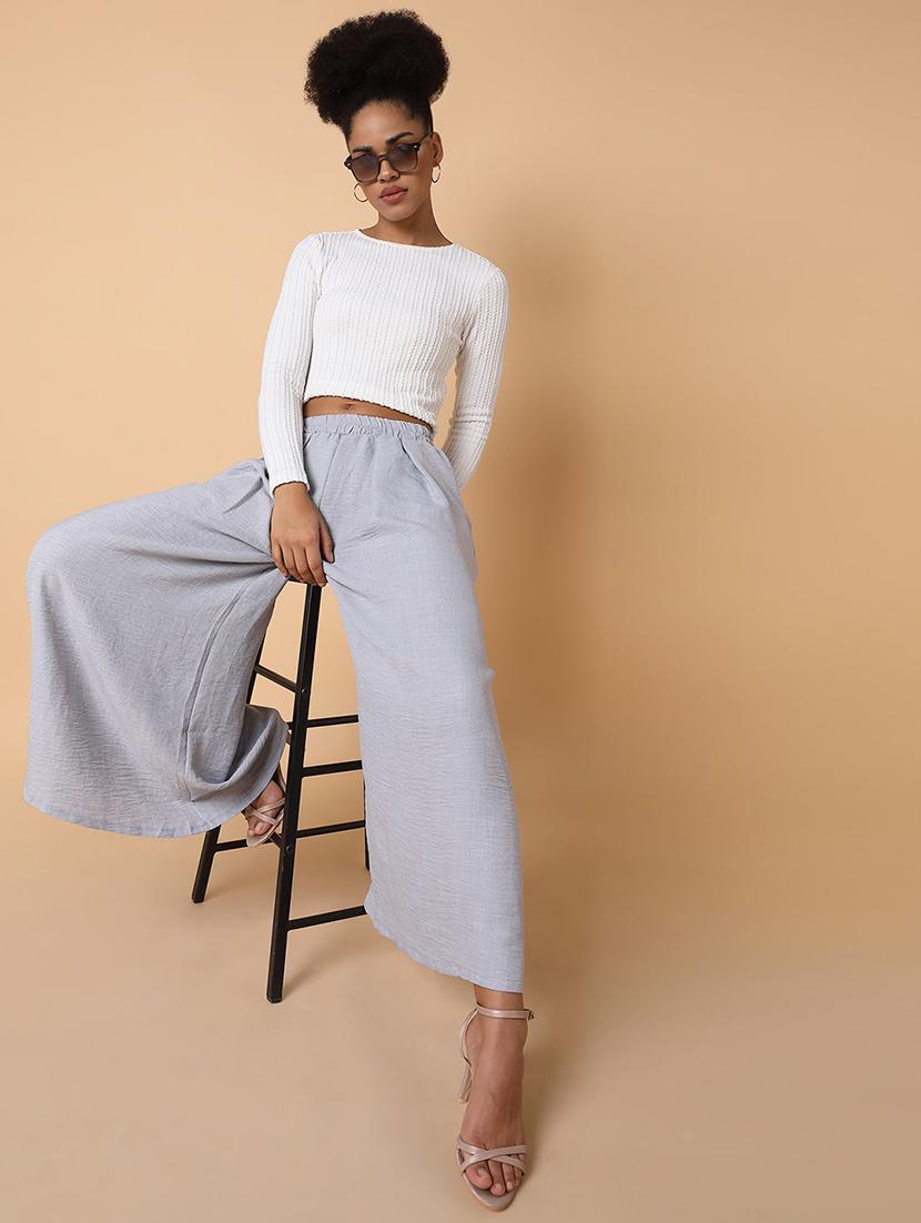 grey cotton trousers - 21463596 - Standard Image - 3