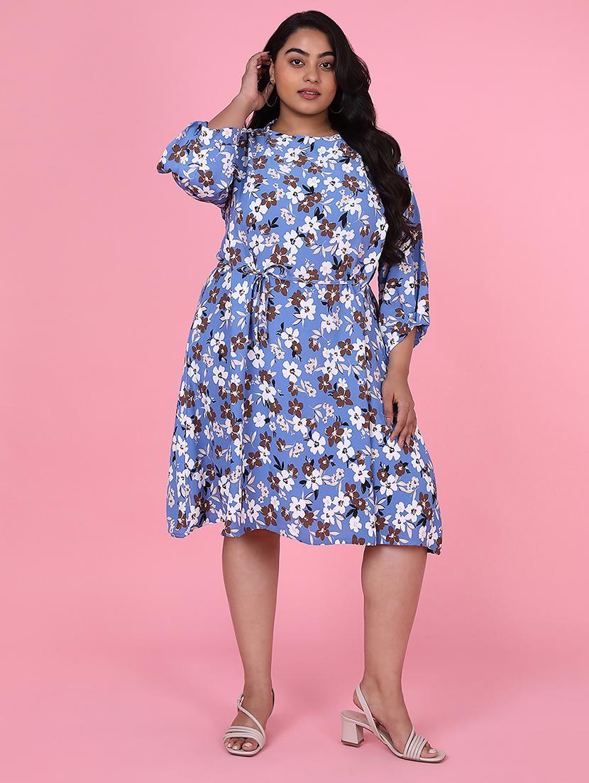 women plus size printed fit & flare dress - 21463623 - Zoom Image - 0