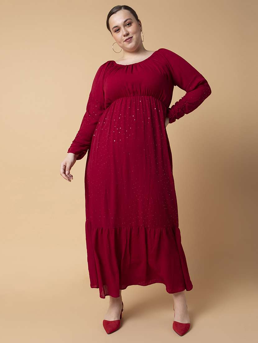 women plus size solid tiered dress - 21463624 -  Zoom Image - 0