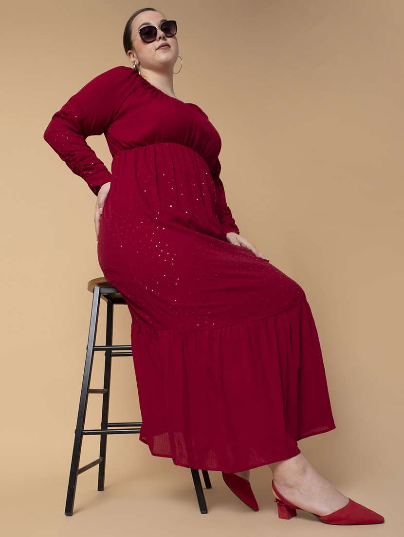 women plus size solid tiered dress - 21463624 -  Standard Image - 5