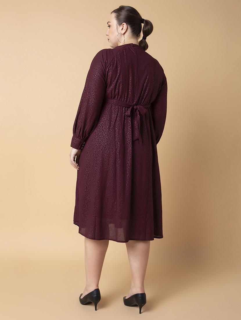 women plus size printed fit & flare dress - 21463625 - Standard Image - 3