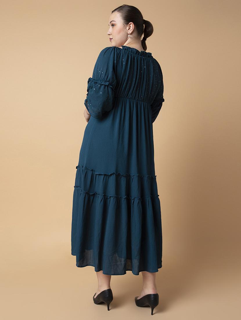 women plus size solid tiered dress - 21463631 - Standard Image - 3