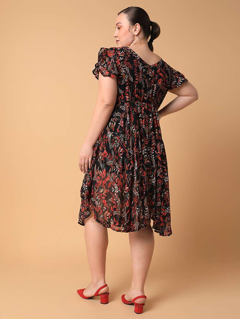 women plus size printed asymmetric dress - 21463636 - Standard Image - 3