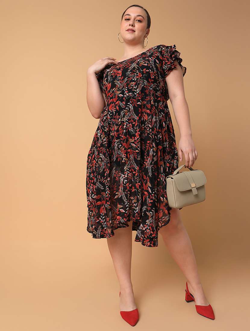 women plus size printed asymmetric dress - 21463636 - Standard Image - 5