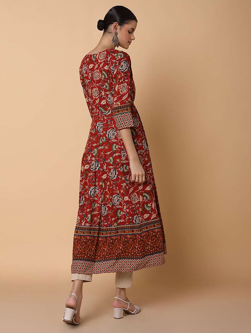 women three quarter sleeve anarkali kurta - 21463644 - Standard Image - 3