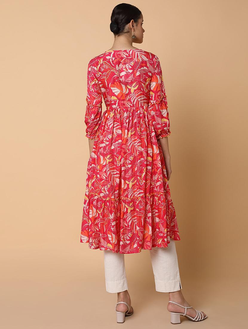 women three quarter sleeve anarkali kurta - 21463660 - Standard Image - 3