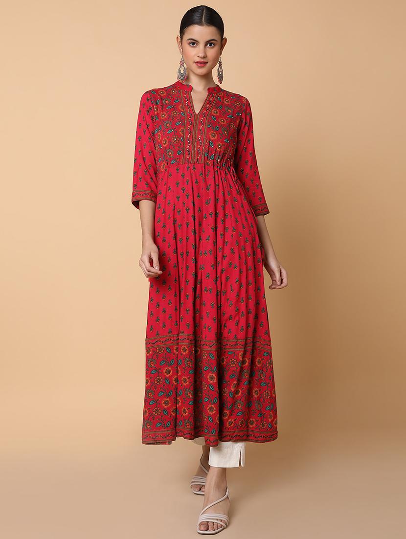 women three quarter sleeve anarkali kurta - 21463673 - Zoom Image - 0