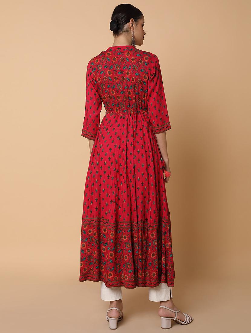 women three quarter sleeve anarkali kurta - 21463673 - Standard Image - 3