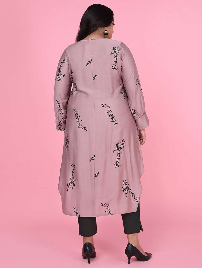 women three quarter sleeve a-line kurta - 21463698 -  Standard Image - 3
