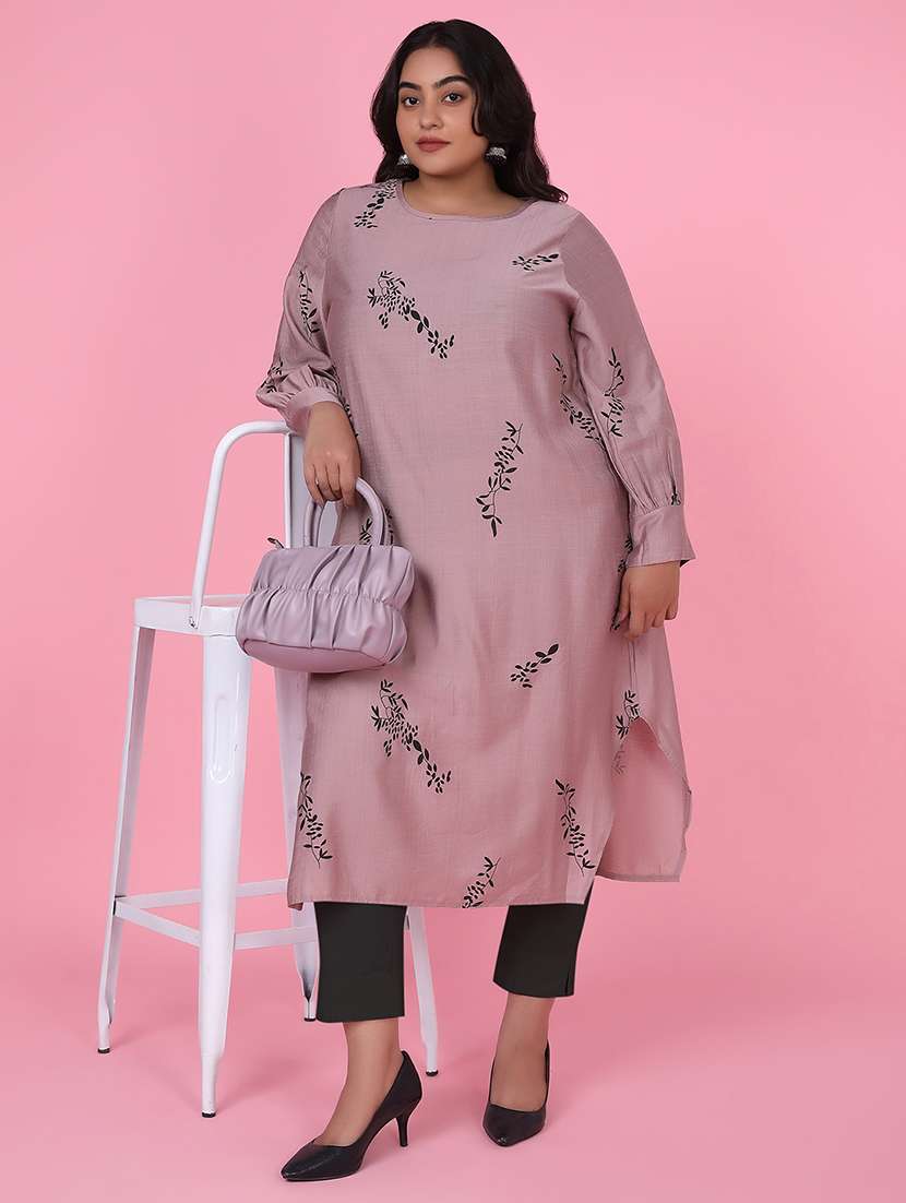 women three quarter sleeve a-line kurta - 21463698 -  Standard Image - 5