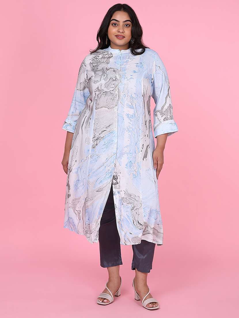 women three quarter sleeve straight kurta - 21463700 - Zoom Image - 0