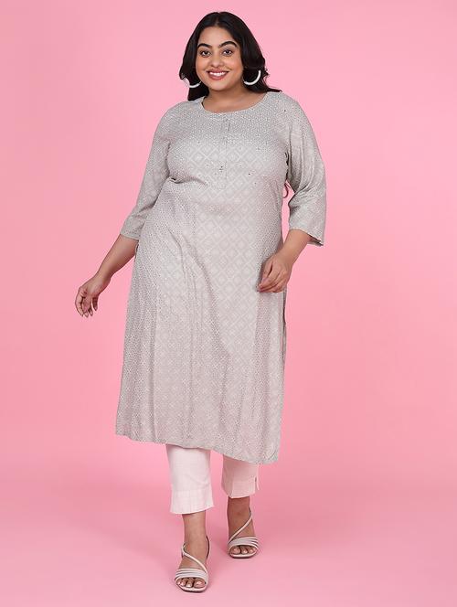women three quarter sleeve straight kurta - 21463708 - Standard Image - 0