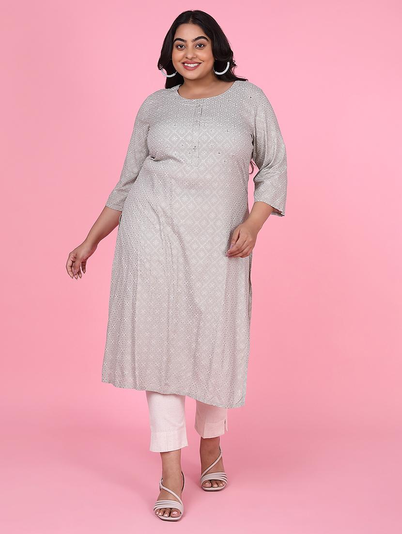 women three quarter sleeve straight kurta - 21463708 - Zoom Image - 0