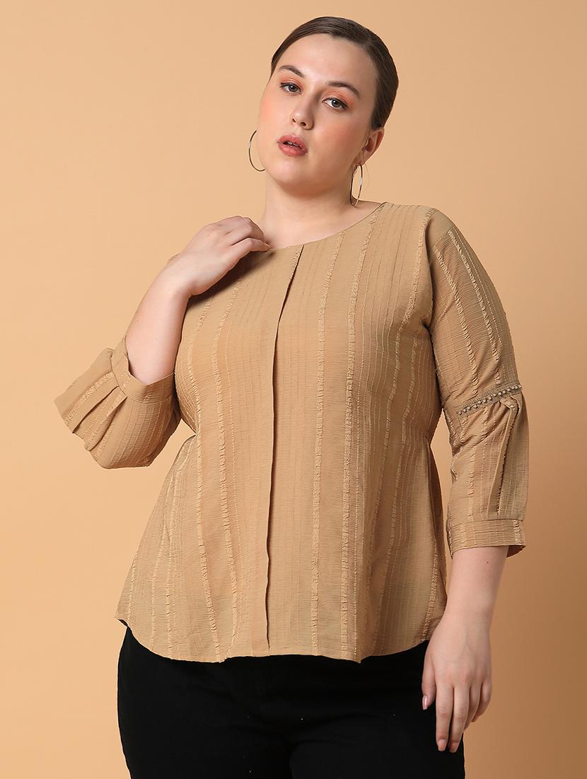 women plus size self designed regular fit top - 21463730 -  Zoom Image - 0