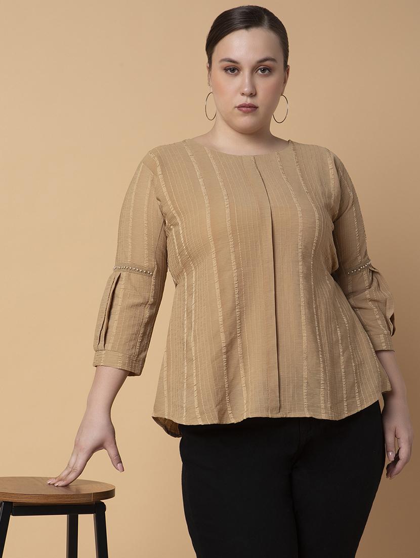 women plus size self designed regular fit top - 21463730 - Standard Image - 3