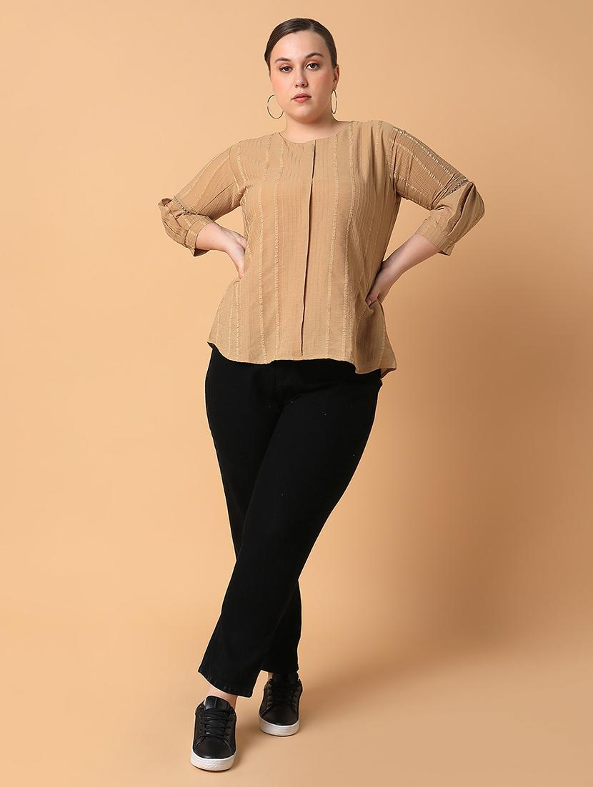women plus size self designed regular fit top - 21463730 - Standard Image - 5