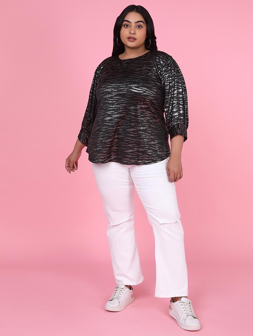 women plus size printed regular fit top - 21463734 - Standard Image - 5
