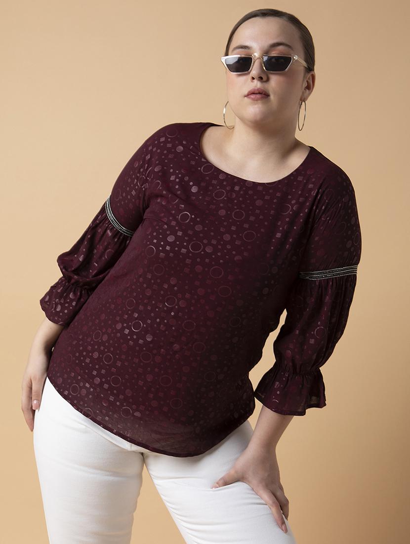 women plus size printed regular fit top - 21463736 - Standard Image - 3