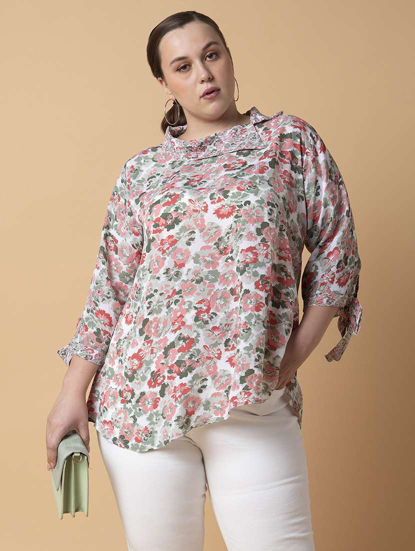 women plus size printed regular fit top - 21463740 - Standard Image - 3
