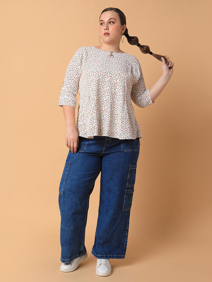 women plus size printed regular fit top - 21463744 - Standard Image - 5