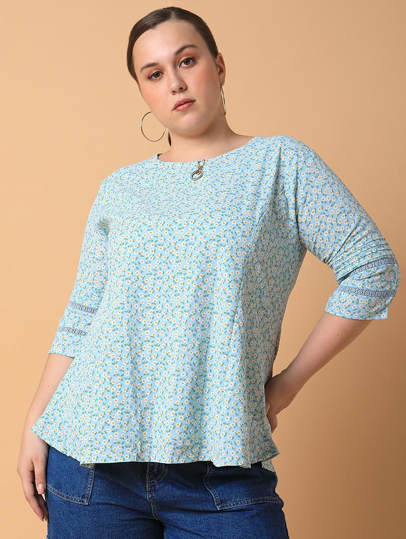 women plus size printed regular fit top - 21463745 - Standard Image - 3