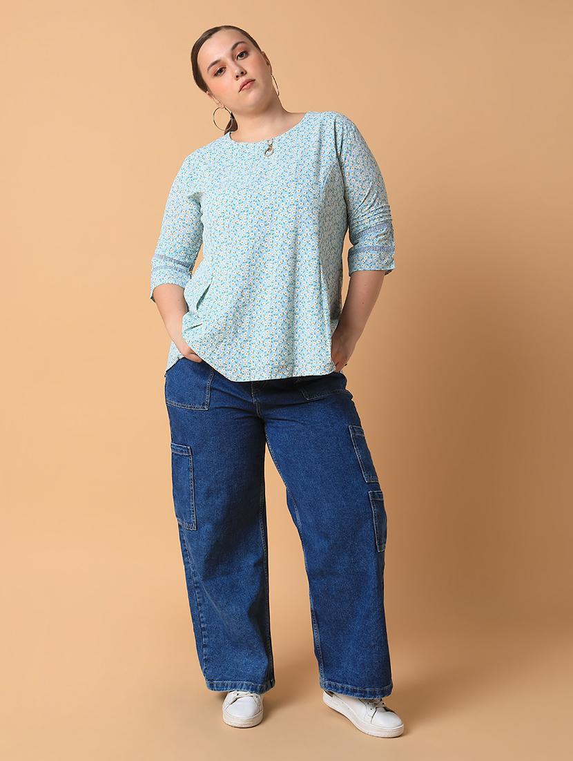 women plus size printed regular fit top - 21463745 - Standard Image - 5