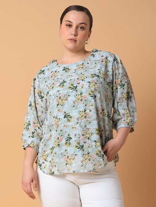 women plus size printed regular fit top - 21463746 - Standard Image - 0