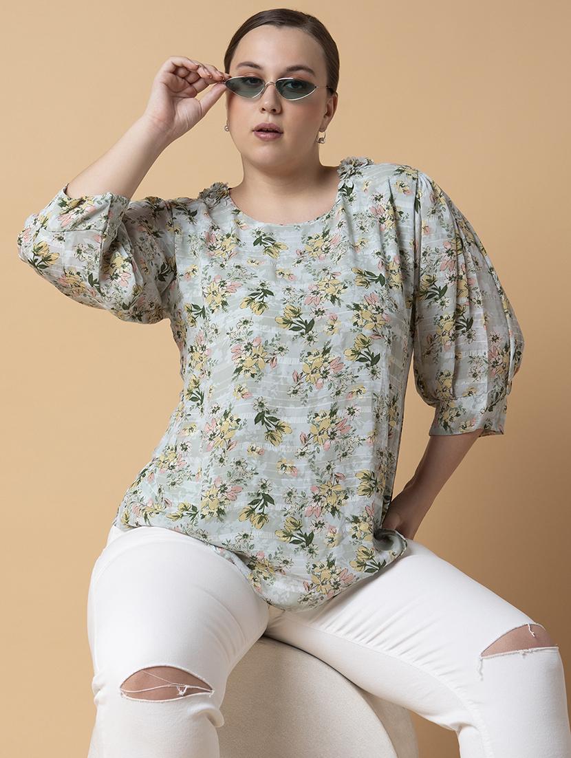 women plus size printed regular fit top - 21463746 - Standard Image - 3