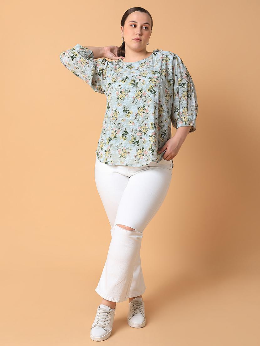women plus size printed regular fit top - 21463746 - Standard Image - 5
