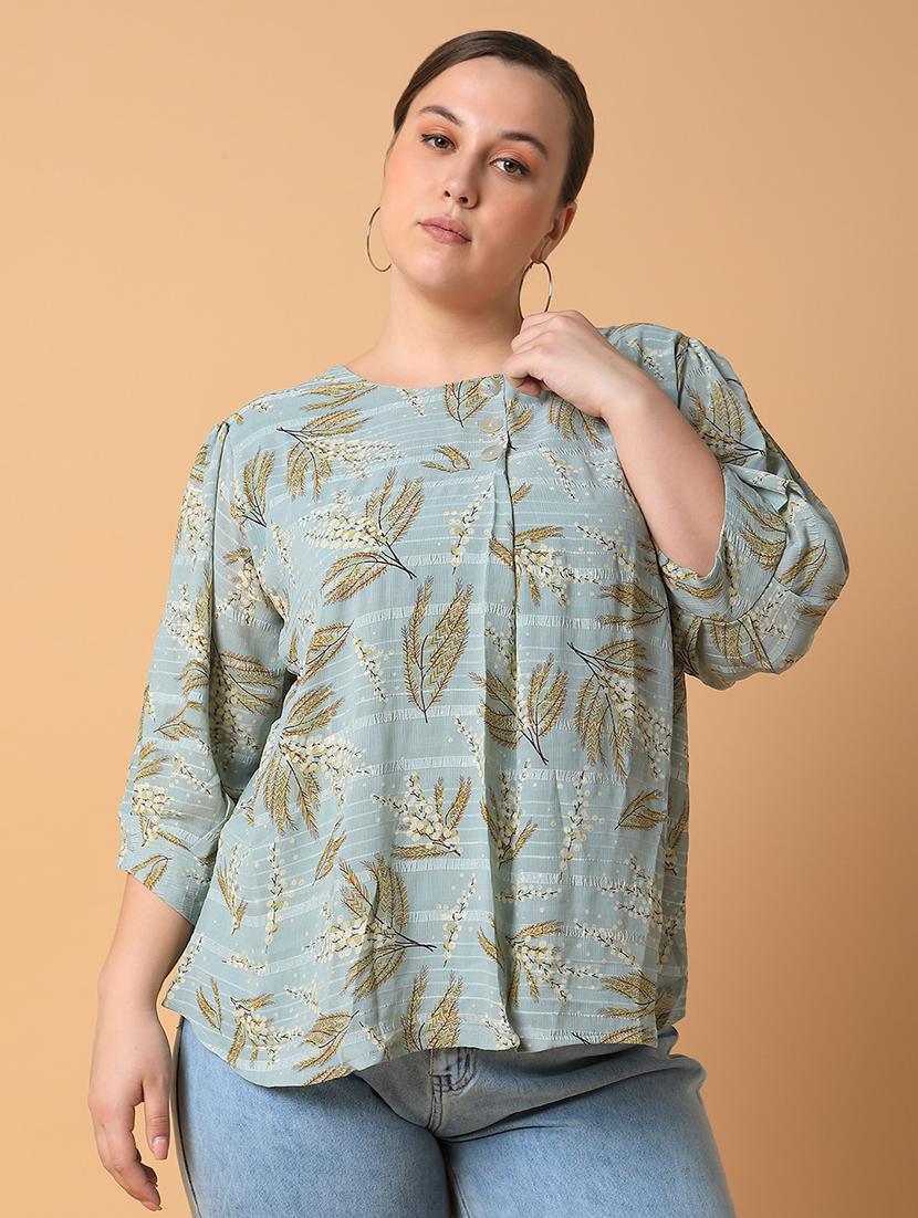 women plus size printed regular fit top - 21463748 -  Zoom Image - 0