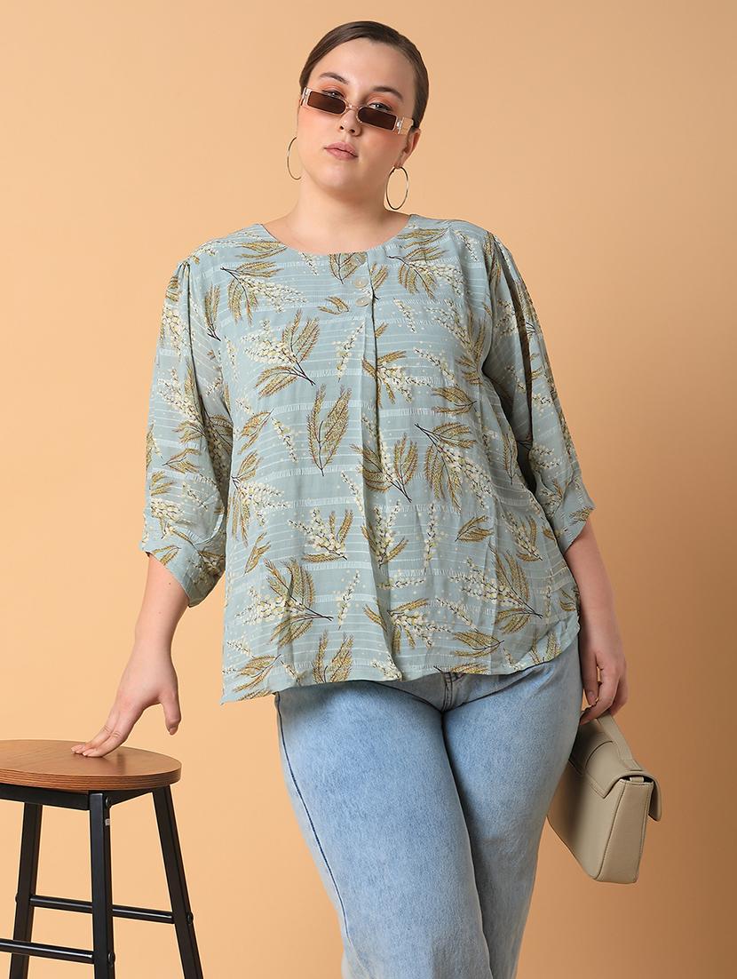 women plus size printed regular fit top - 21463748 - Standard Image - 3