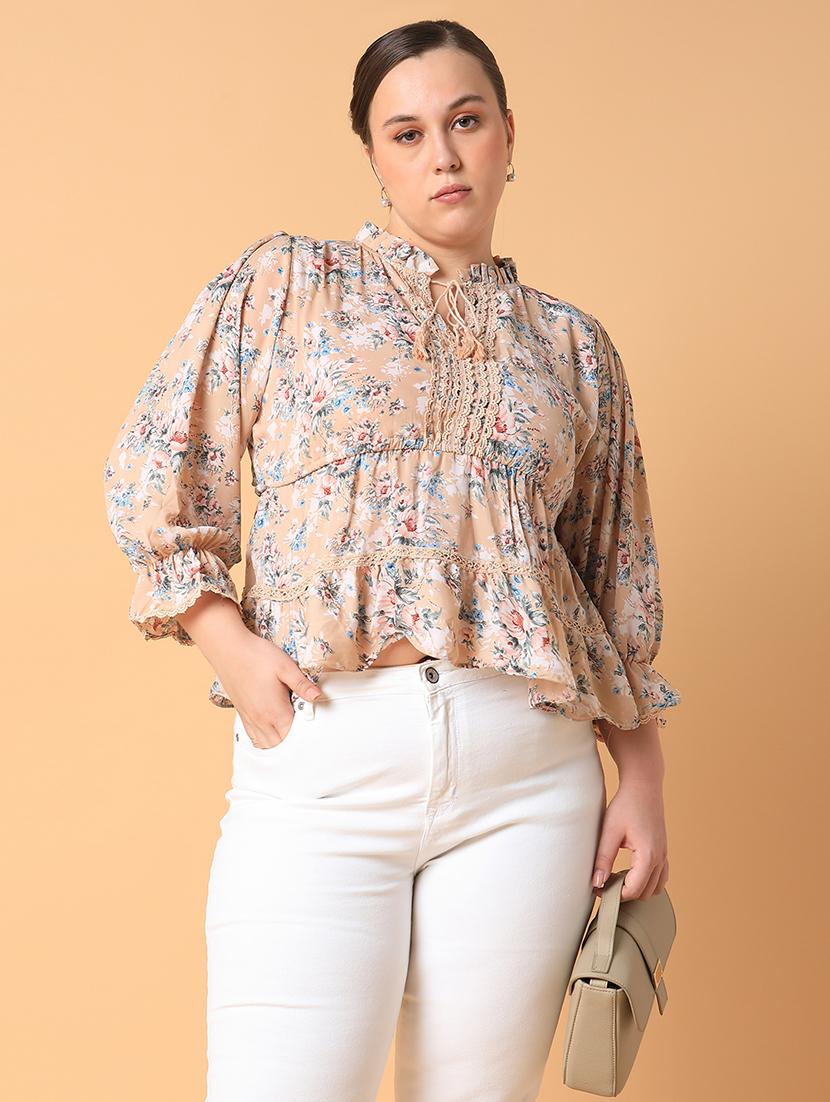 women plus size printed regular fit top - 21463757 - Standard Image - 3