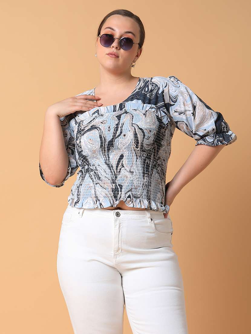 women plus size printed regular fit top - 21463760 - Standard Image - 3