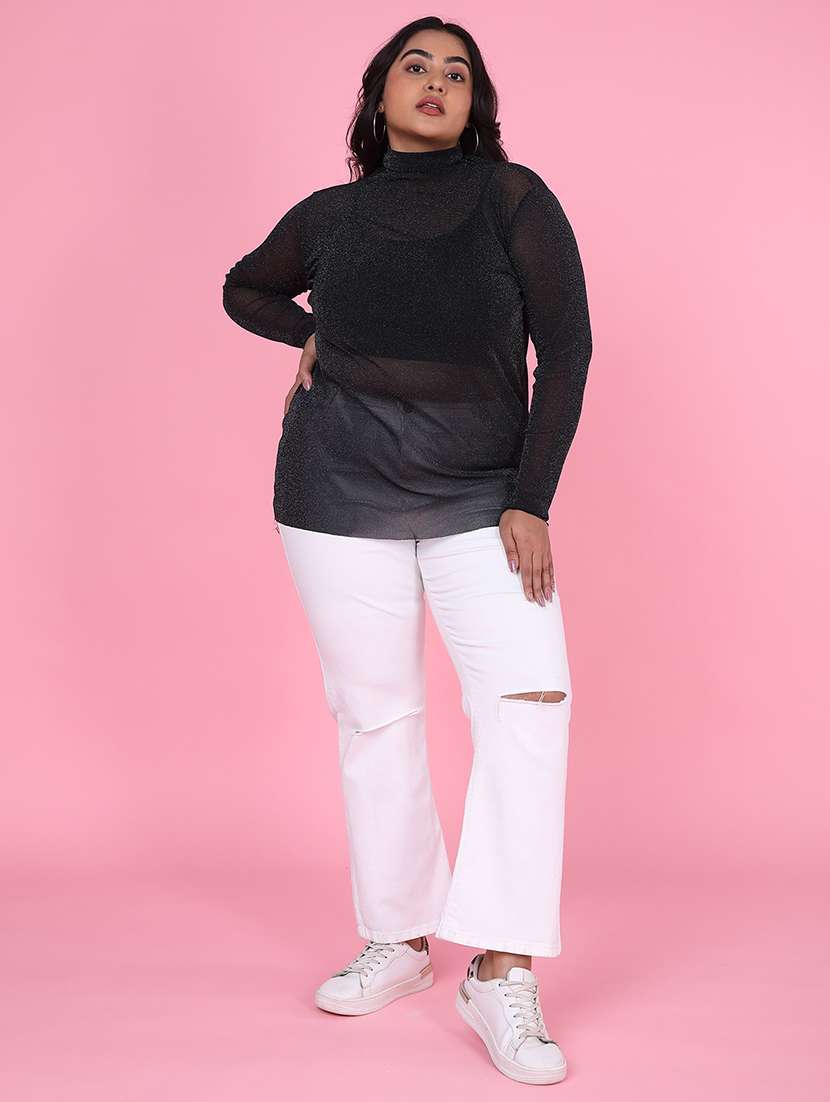women plus size solid regular fit top - 21463775 -  Standard Image - 5