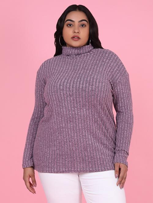 women solid long sleeves plus size pullover - 21463779 - Standard Image - 0