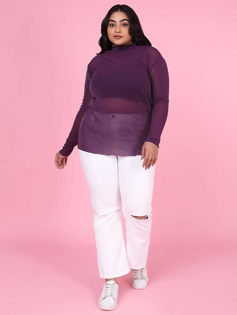 women plus size solid regular fit top - 21463785 -  Standard Image - 5