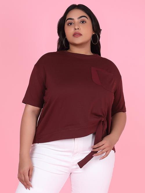 women plus size solid regular fit top - 21463789 - Standard Image - 0