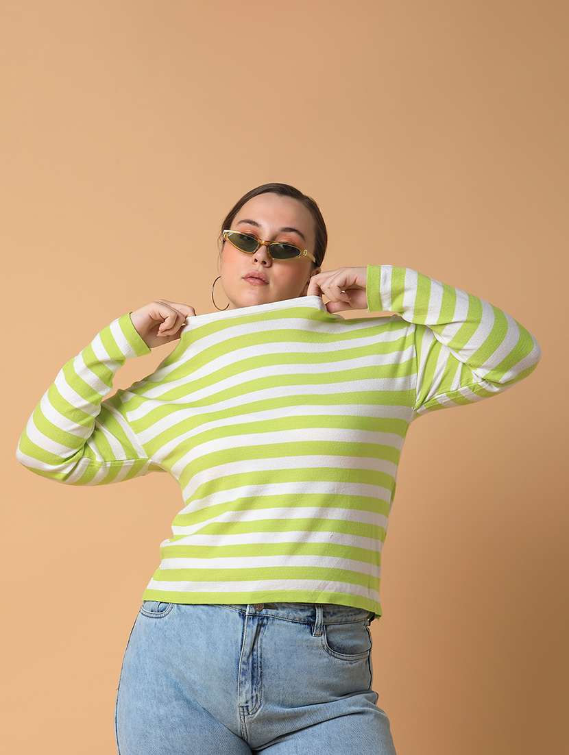 women plus size striped regular fit top - 21463796 - Standard Image - 3