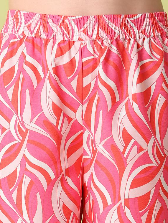 women mid-rise printed wide leg trouser - 21464750 - Standard Image - 5