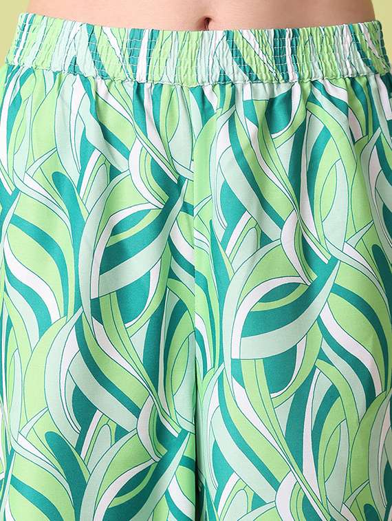 women mid-rise printed wide leg trouser - 21464751 -  Standard Image - 5