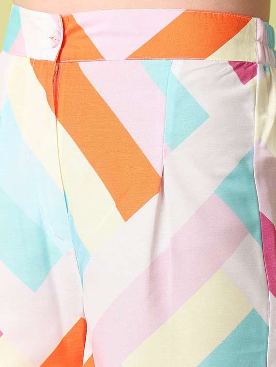 women mid-rise printed wide leg trouser - 21464752 -  Standard Image - 5