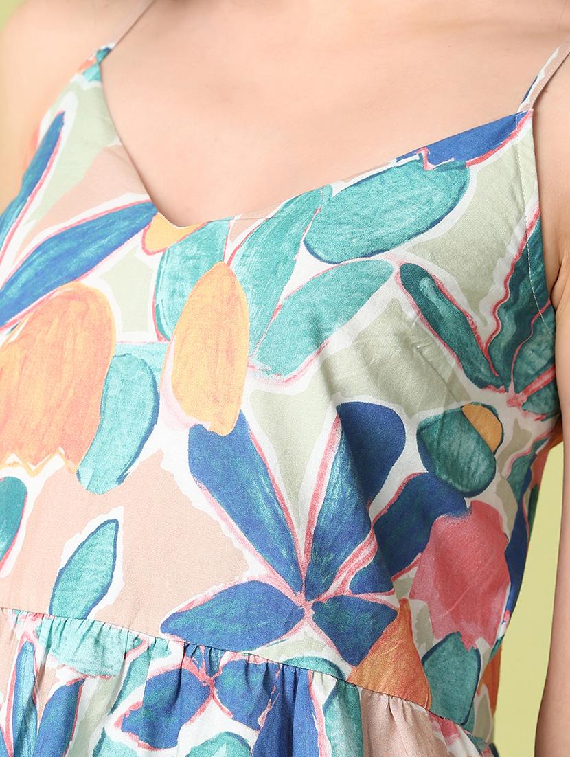 multicolored printed a-line dress - 21464759 - Standard Image - 5
